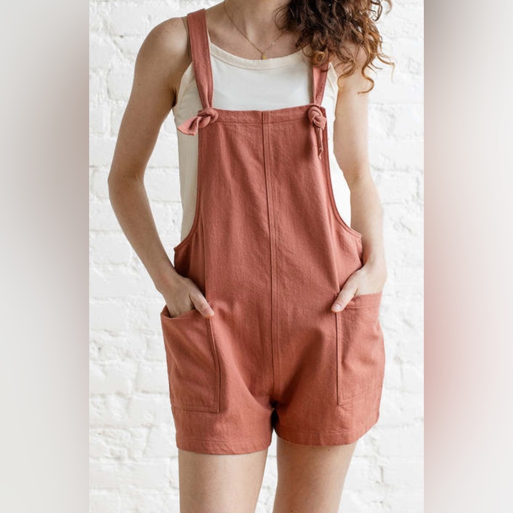 Miou Muse | Rust Short Overalls - Picture 7 of 7